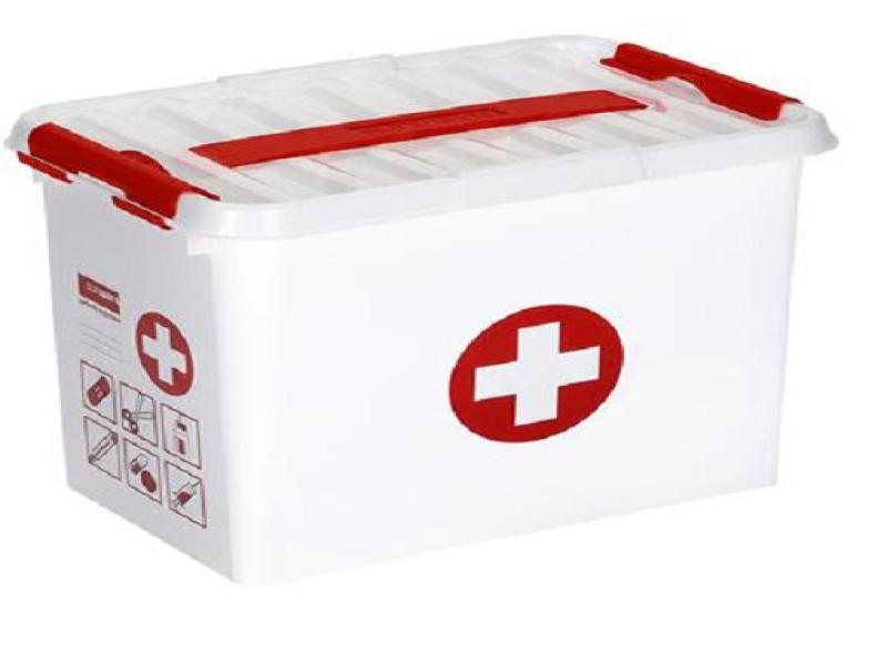 Q-line boîte de premiers secours avec insert 22L blanc rouge