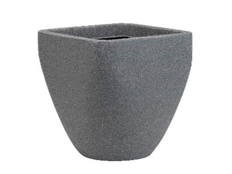 Plant pot Garden ID White Squared Stone effect 40 x 35 cm main image 1