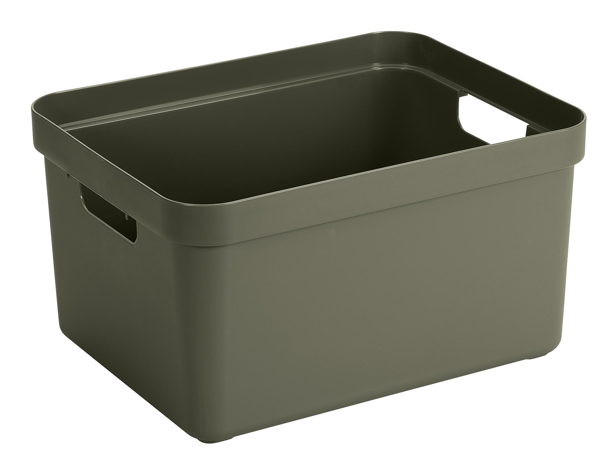 3 x SUNWARE Sigma Home Box 32 Liter ohne Deckel dunkelgrüne 