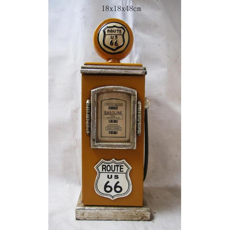 Retro Vintage Cabinet Cd Rack Route 66 Gas Pump Yellow