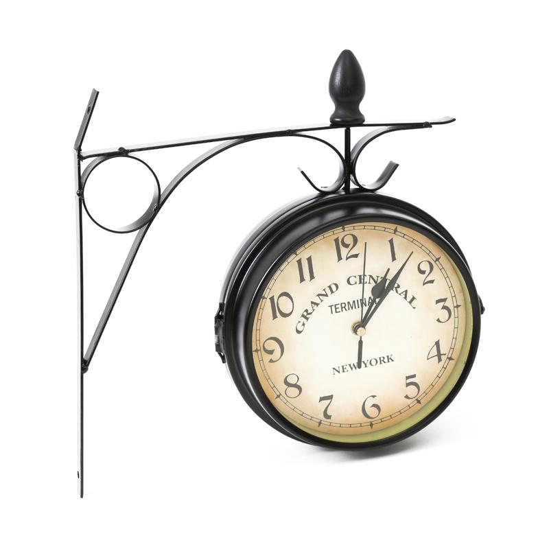 Platinet Double Face Horloge Murale New York Grand Central Noir - Double Sided Wall Clock Malaysia