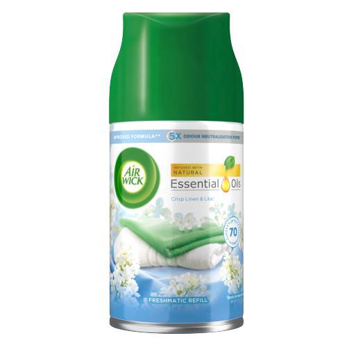 Airwick Ricarica Lino Nell'Aria Per Freshmatic Max - 6 Pezzi Da 250 Ml - Profumo Di Lino Asciutto, Mela Verde E Brezza Leggera - Durata Fino A 60 Giorni