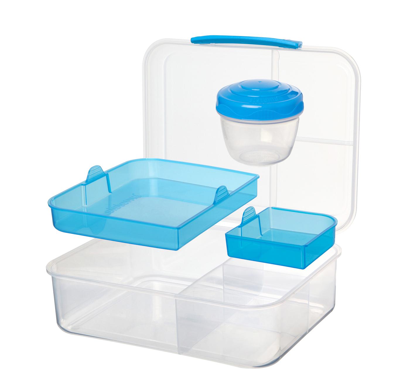 -Bento Lunchbox 1,65L m.Obstbech+Squeeze Bottle,460ml-blau Sistema SET 21690+785 