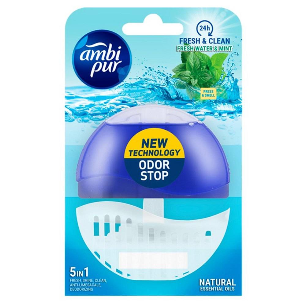 12er Pack - Ambi Pur Toilet block Holder + refill 55 ml - Fresh Water & Mint