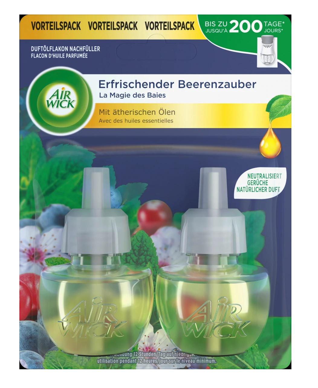 AirWick Lufterfrischer Duftstecker/Nachfüllflakon - Erfrischender  Beerenzauber - Duopack 2x19ml