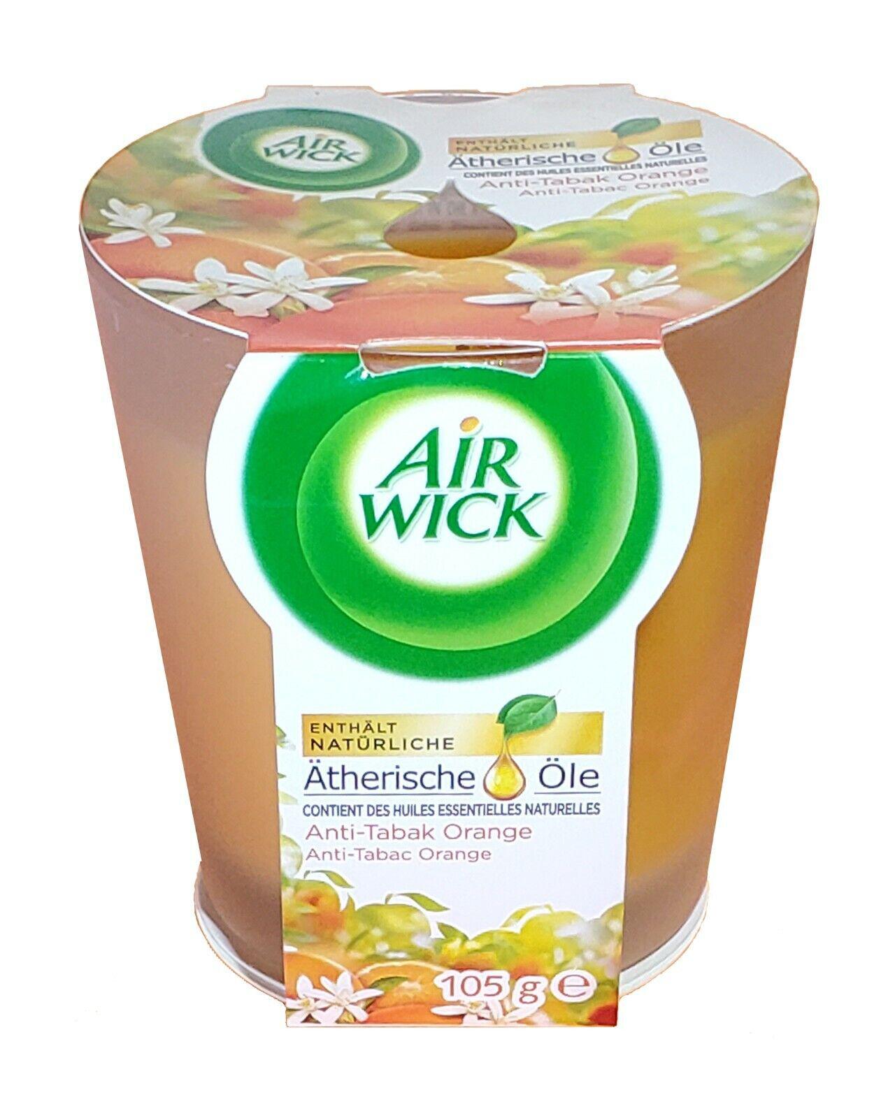 6x AIRWICK scented candle Essential Oils – Anti-Tabac Orange/ up to 20 h -  105g