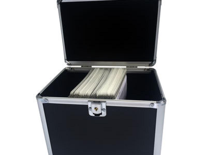 MediaRange Archiving case for 120 discs, aluminum look, with shoulder straps, black