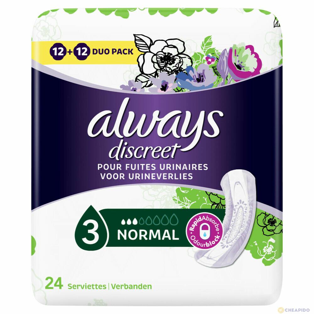 Always Discreet Sanitary Napkin Normal - 24 pieces