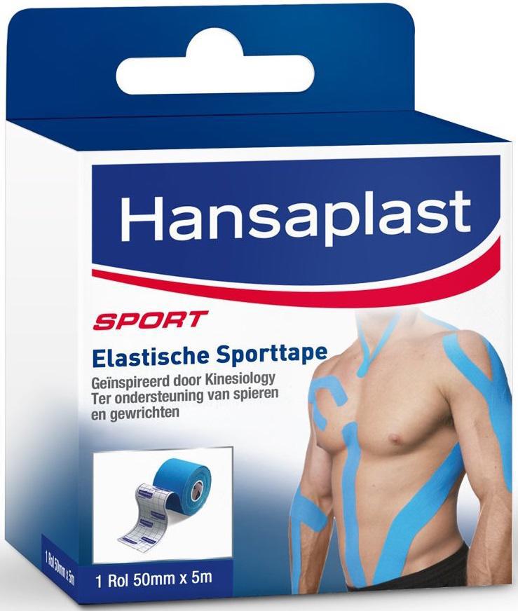 Continent Persona Behoefte aan Hansaplast Elastic Sports Tape 1 Roll (5m x 5cm) - for supporting muscles  and joints - blue