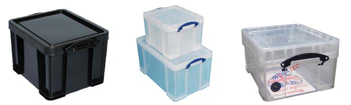De opbergboxen van Really Useful Boxen bestaan uit een sterk slagvast plastic