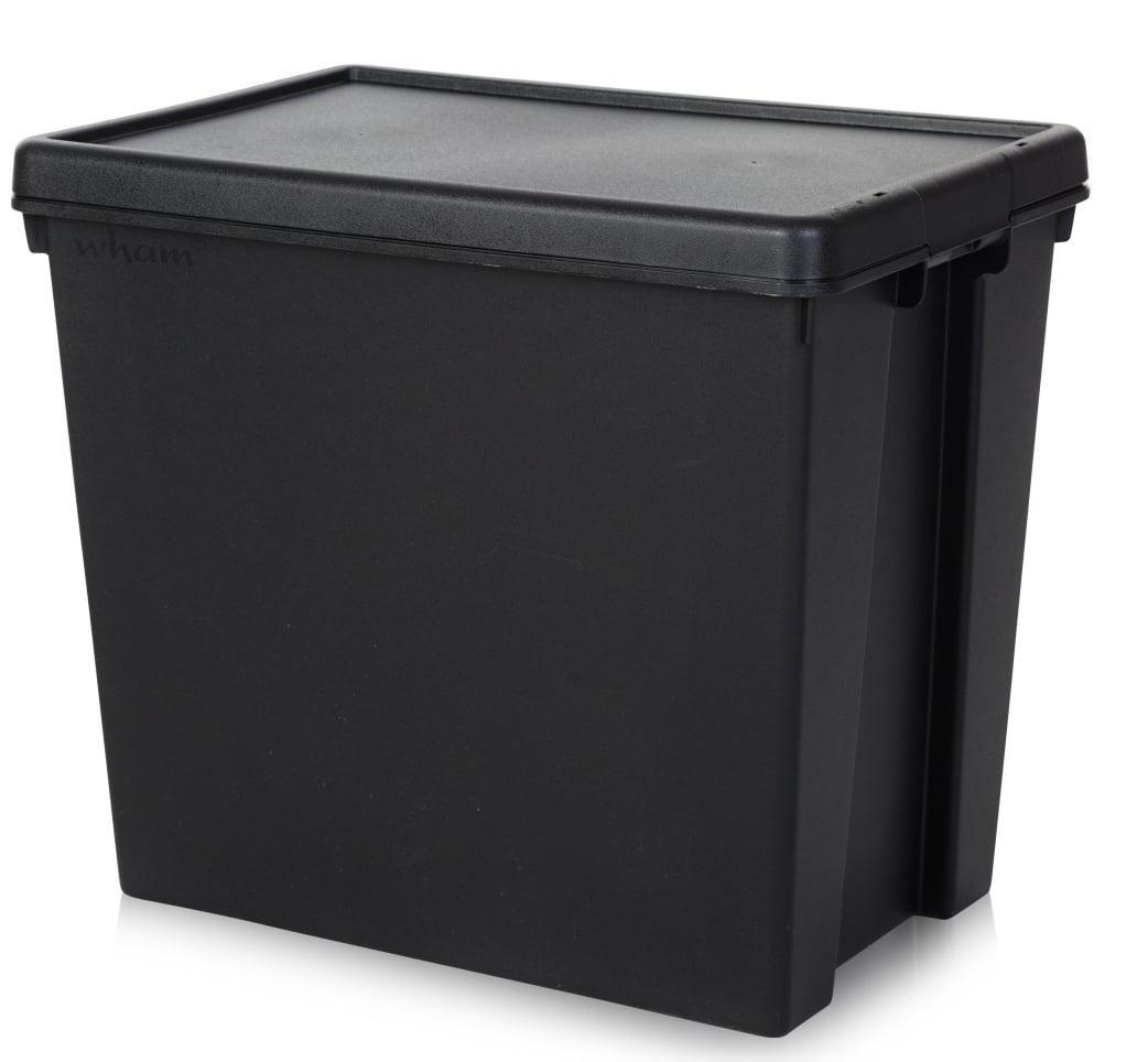 92l By Wham 100% Upcycled Heavy Duty Box & Lid Grey 