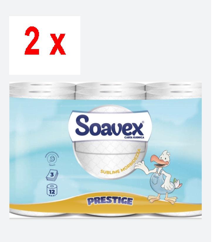 Soavex Toilettenpapier 24 Rollen 3 lagig Maxi Scorta 